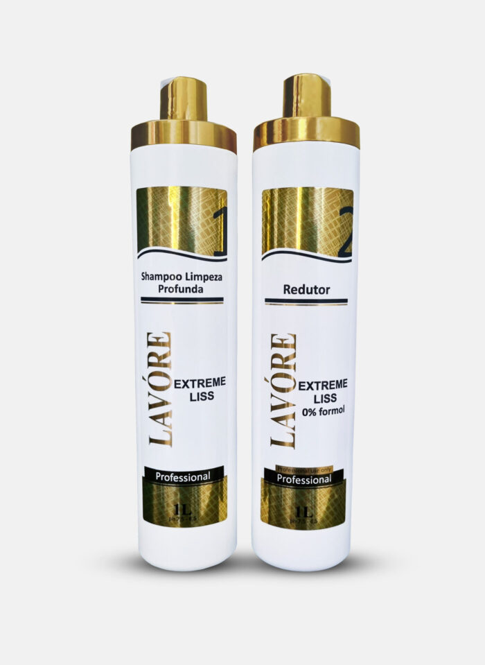 Kit Lavóre Extreme Liss 0% Formol  Shampoo Limpeza Profunda e Redutor (2x1000L)