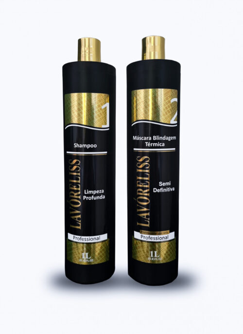 Kit Lavóreliss Semi Definitiva Shampoo Limpeza Profunda  e  Máscara Blindagem Térmica (2x 1000L)